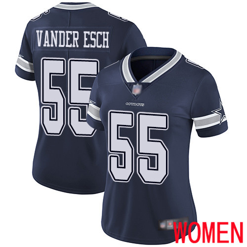 Women Dallas Cowboys Limited Navy Blue Leighton Vander Esch Home 55 Vapor Untouchable NFL Jersey